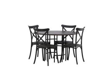 Copenhagen Matgrupp 115 cm Rund med 4 Crosett stolar - Svart - Products - Möbler - Bord & matgrupp - Matgrupp