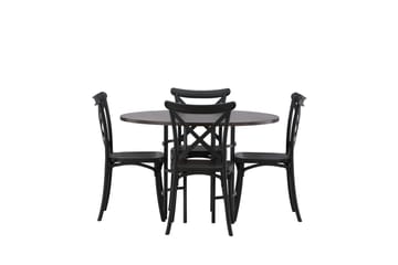 Copenhagen Matgrupp 115 cm Rund med 4 Crosett stolar - Svart - Products - Möbler - Bord & matgrupp - Matgrupp