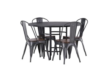 Copenhagen Matgrupp 115 cm Rund med 4 Tempe stolar - Svart - Products - Möbler - Bord & matgrupp - Matgrupp