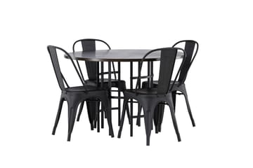 Copenhagen Matgrupp 115 cm Rund med 4 Tempe Stolar - Svart - Products - Möbler - Bord & matgrupp - Matgrupp