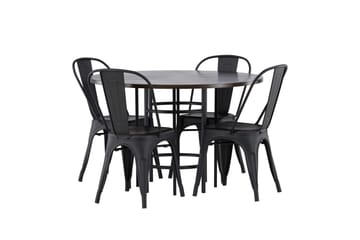 Copenhagen Matgrupp 115 cm Rund med 4 Tempe Stolar - Svart - Products - Möbler - Bord & matgrupp - Matgrupp