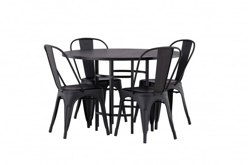 Copenhagen Matgrupp 115 cm Rund med 4 Tempe Stolar - Svart - Products - Möbler - Bord & matgrupp - Matgrupp