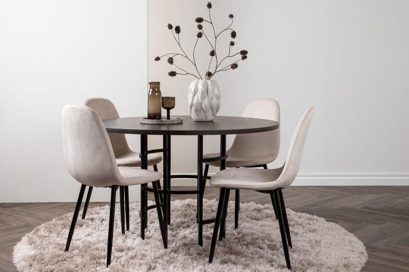 Copenhagen Matgrupp 115 cm Rund med 4 Polar stolar - Beige - Products - Möbler - Bord & matgrupp - Matgrupp