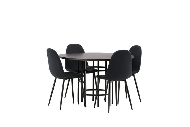 Copenhagen Matgrupp 115 cm Rund med 4 Polar stolar - Svart - Products - Möbler - Bord & matgrupp - Matgrupp