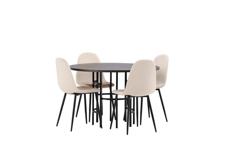 Copenhagen Matgrupp 115 cm Rund med 4 Polar stolar - Beige - Products - Möbler - Bord & matgrupp - Matgrupp