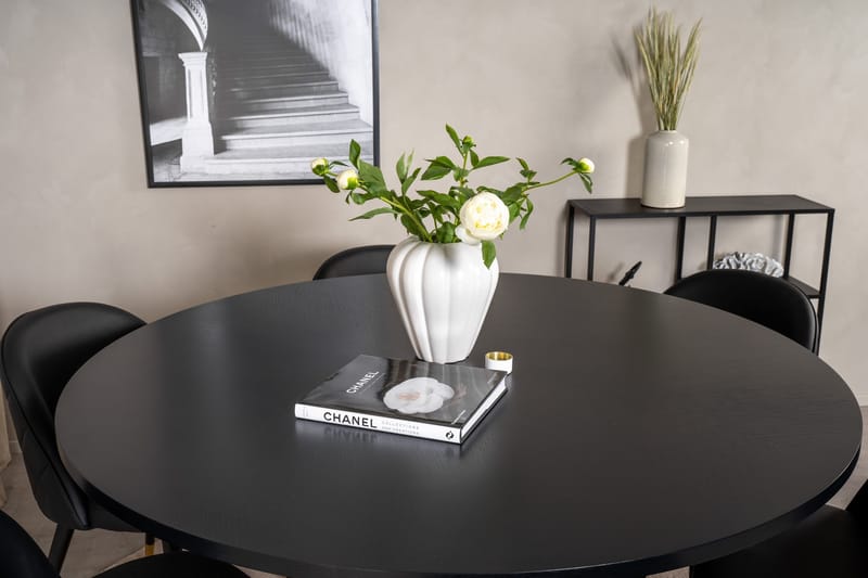 Copenhagen Matgrupp med 6 Valera Matstolar Mässing/Svart - Furniture Fashion - Products - Möbler - Bord & matgrupp - Matgrupp