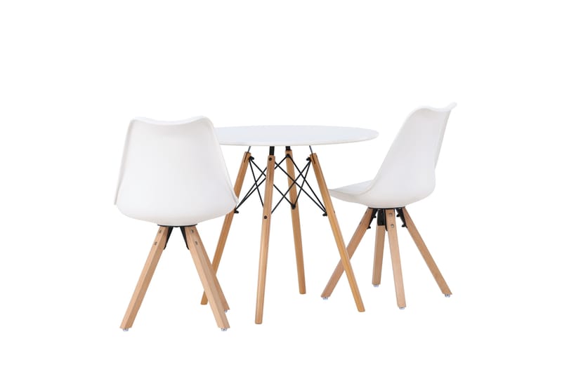 Danburi Matgrupp  60 cm Rund med 2 Zeno stolar - Vit - Products - Möbler - Bord & matgrupp - Matgrupp