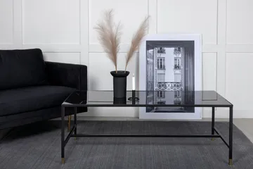 Dipp Soffbord 130 cm Marmormönster - Glas/Svart/Mässing - Products - Möbler - Bord & matgrupp - Soffbord