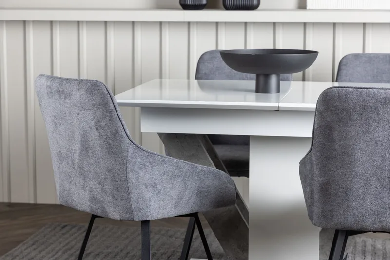 Disa Matgrupp 120 cm Rektangulär med 4 Rosie stolar - Svart - Products - Möbler - Bord & matgrupp - Matgrupp