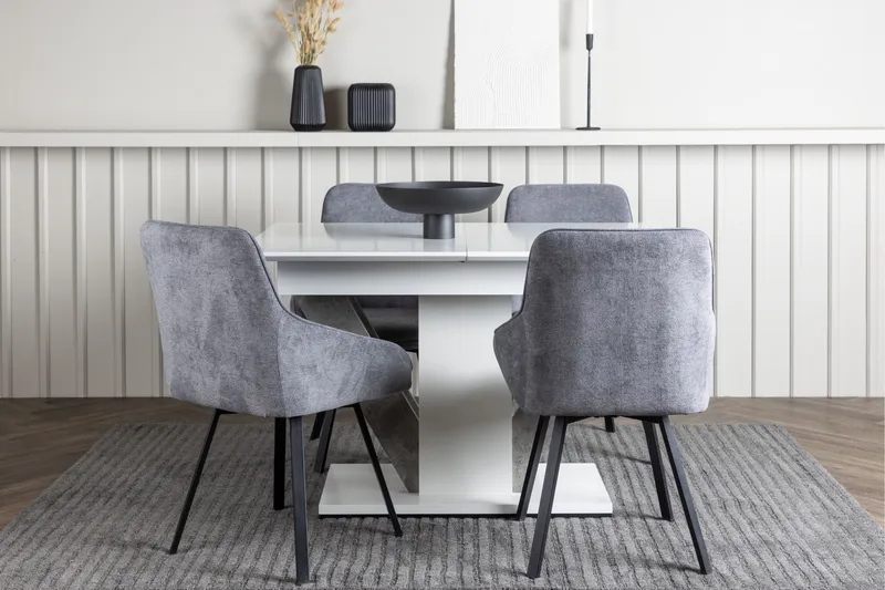 Disa Matgrupp 120 cm Rektangulär med 4 Rosie stolar - Svart - Products - Möbler - Bord & matgrupp - Matgrupp