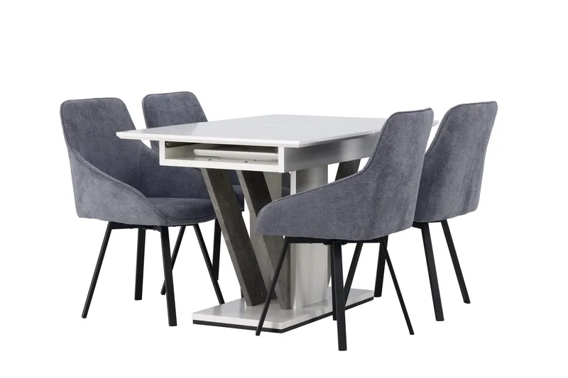 Disa Matgrupp 120 cm Rektangulär med 4 Rosie stolar - Svart - Products - Möbler - Bord & matgrupp - Matgrupp