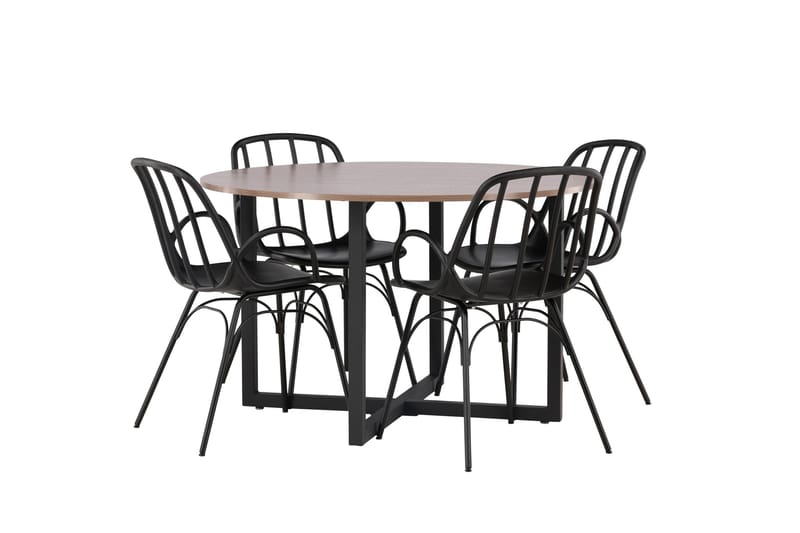 Durango Matgrupp 120 cm Rund med 4 Dyrön Stolar - Valnöt - Products - Möbler - Bord & matgrupp - Matgrupp