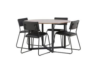 Durango Matgrupp 120 cm Rund med 4 Kenth Stolar - Valnöt - Products - Möbler - Bord & matgrupp - Matgrupp