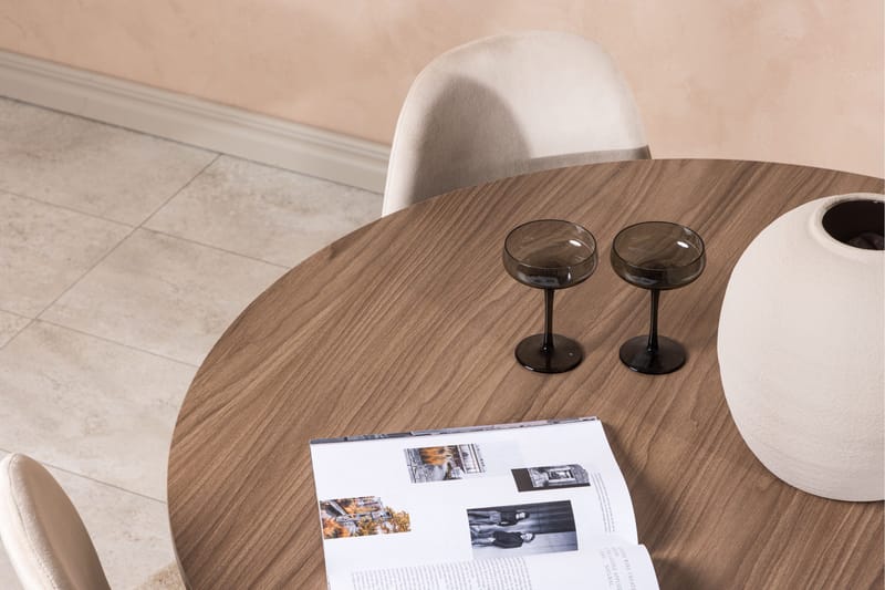 Durango Matgrupp 120 cm Rund med 4 Polar Stolar - Valnöt - Products - Möbler - Bord & matgrupp - Matgrupp