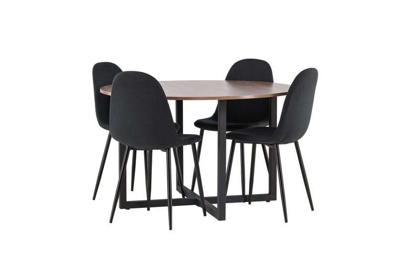 Durango Matgrupp 120 cm Rund med 4 Polar Stolar - Valnöt - Products - Möbler - Bord & matgrupp - Matgrupp