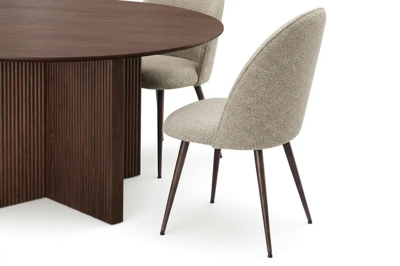 Edda Matgrupp runt 150 cm Valnöt med 6 Nibe Plus Matstolar - Products - Möbler - Bord & matgrupp - Matgrupp