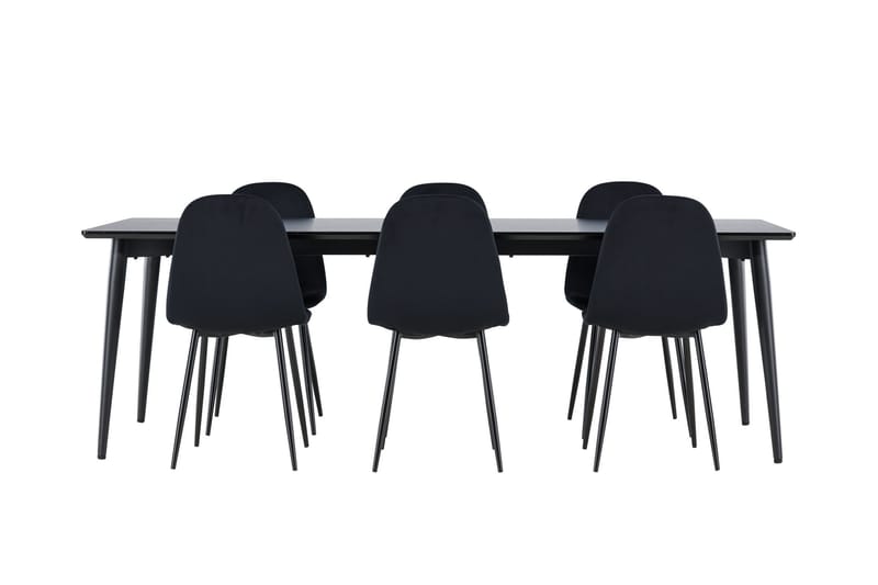 Ellis Matgrupp 230 cm Rektangulär med 6 Polar stolar - Svart/Svart - Products - Möbler - Bord & matgrupp - Matgrupp
