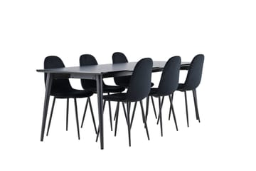 Ellis Matgrupp 230 cm Rektangulär med 6 Polar stolar - Svart/Svart - Products - Möbler - Bord & matgrupp - Matgrupp