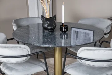 Estelle Matgrupp 106 cm Rund med 4 Arrow stolar - Svart/Guld - Products - Möbler - Bord & matgrupp - Matgrupp