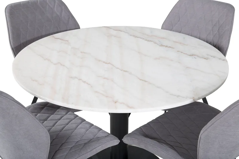 Estelle Matgrupp 106 cm Rund med 4 Gemma stolar - Svart - Products - Möbler - Bord & matgrupp - Matgrupp