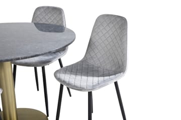 Estelle Matgrupp 106 cm Rund med 4 Polar stolar - Svart/Guld - Products - Möbler - Bord & matgrupp - Matgrupp
