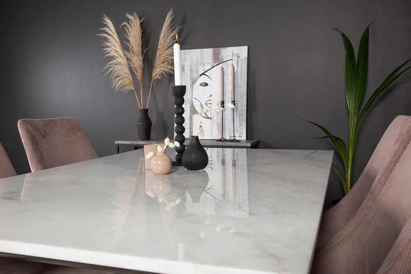 Estelle Matgrupp 140 cm Rektangulär med 4 Leone stolar - Svart - Products - Möbler - Bord & matgrupp - Matgrupp