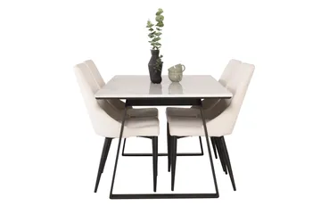 Estelle Matgrupp 140 cm Rektangulär med 4 Leone stolar - Svart - Products - Möbler - Bord & matgrupp - Matgrupp