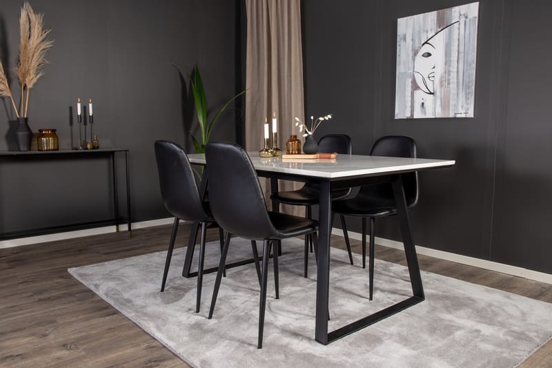 Estelle Matgrupp 140 cm Rektangulär med 4 Polar stolar - Svart - Products - Möbler - Bord & matgrupp - Matgrupp