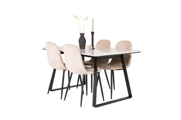 Estelle Matgrupp 140 cm Rektangulär med 4 Polar stolar - Beige - Products - Möbler - Bord & matgrupp - Matgrupp
