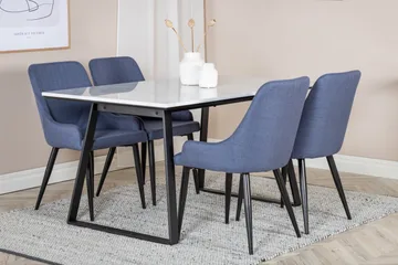 Estelle Matgrupp 140 cm Rektangulär med 4 Plaza stolar - Svart - Products - Möbler - Bord & matgrupp - Matgrupp