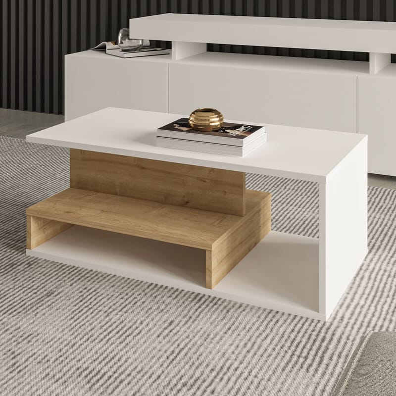 Fenlo Soffbord 90x35x44,8 cm - Vit sapphire-ek - Products - Möbler - Bord & matgrupp - Soffbord