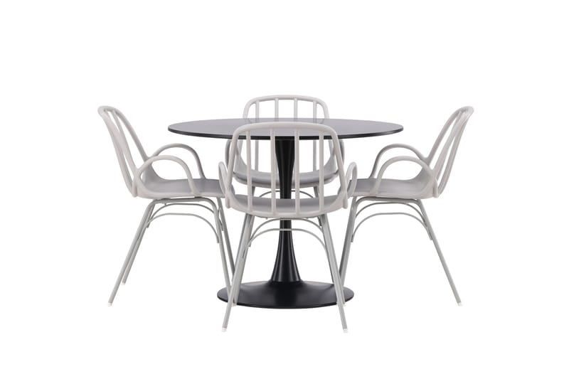 Glade Matgrupp 100 cm Rund med 4 Dyrön stolar - Svart - Products - Möbler - Bord & matgrupp - Matgrupp