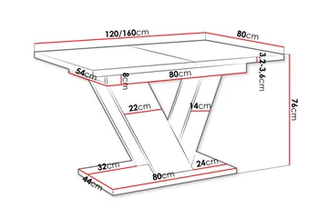 Harumi Matbord 120 cm Rektangulär - Grå/Vit - Products - Möbler - Bord & matgrupp - Matbord & köksbord