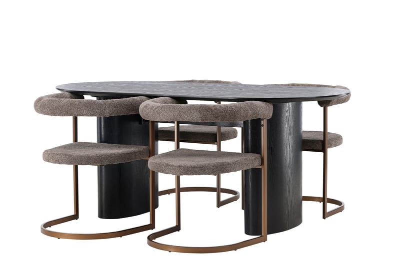 Isolde Matgrupp 180 cm Oval med 4 Morning stolar - Brun - Products - Möbler - Bord & matgrupp - Matgrupp