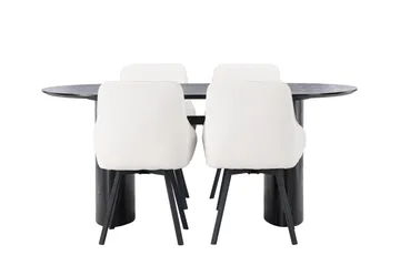 Isolde Matgrupp 180 cm Oval med 4 Rosie stolar - Beige - Products - Möbler - Bord & matgrupp - Matgrupp