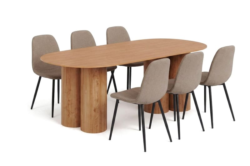 Juno Matgrupp rektangulärt 220 cm Ek med 8 Nibe Matstolar - Ek - Products - Möbler - Bord & matgrupp - Matgrupp