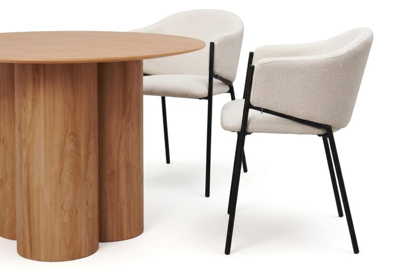 Juno Matgrupp runt 110 cm Ek med 4 Filip Matstolar - Ek - Products - Möbler - Bord & matgrupp - Matgrupp