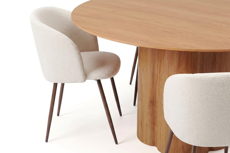 Juno Matgrupp runt 150 cm Ek med 6 Greya Matstolar - Ek - Products - Möbler - Bord & matgrupp - Matgrupp