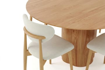 Juno Matgrupp runt 150 cm Ek med 6 Molly Matstolar - Ek - Products - Möbler - Bord & matgrupp - Matgrupp