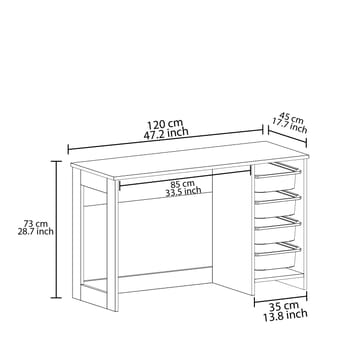 Branik Skrivbord 120x73x45 cm - Grå - Products - Möbler - Bord & matgrupp - Kontorsbord - Datorbord