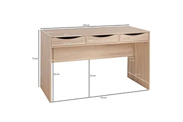 Ryea Skrivbord 120 cm med Förvaring 3 Lådor - Natur - Products - Möbler - Bord & matgrupp - Kontorsbord - Datorbord