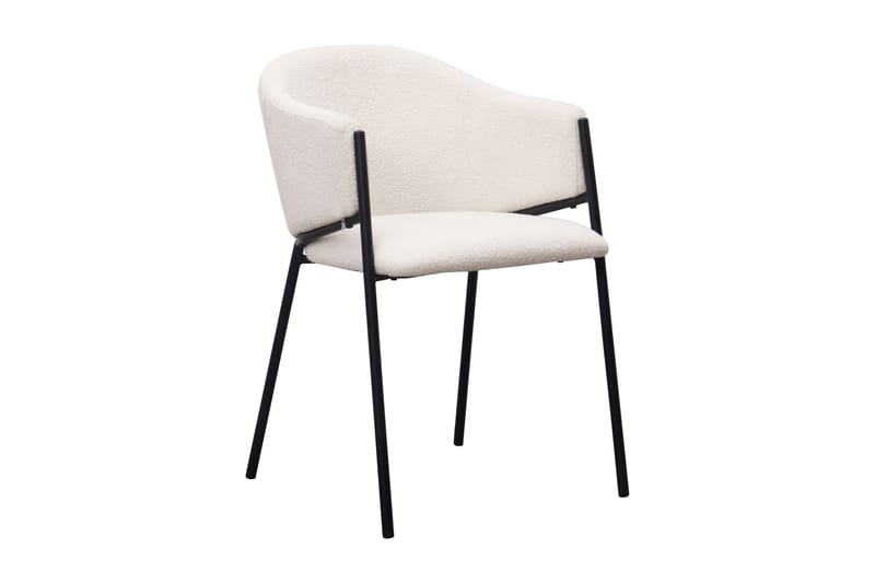 Kopparbo Matbord 180-240 cm Förlängningsbart med 4 Filip Matstolar - Svart / Vit Bouclé - Products - Möbler - Bord & matgrupp - Matgrupp