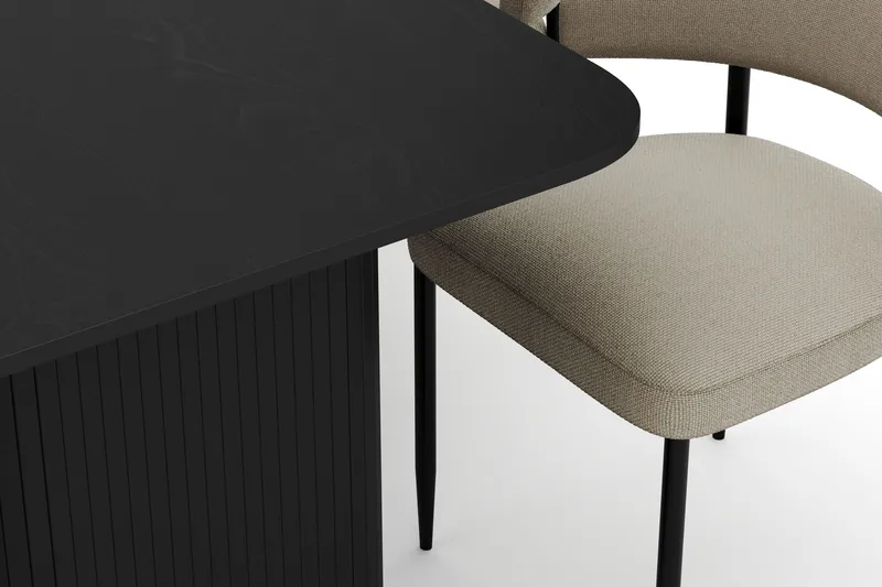 Kopparbo Matbord 180-240 cm Förlängningsbart med 6 Sawako Stolar - Svart - Products - Möbler - Bord & matgrupp - Matgrupp