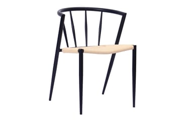 Kopparbo Matbord 200-260 cm Förlängningsbart med 6 Winston Matstolar - Svart / Beige / Metallben Svart - Products - Möbler - Bord & matgrupp - Matgrupp