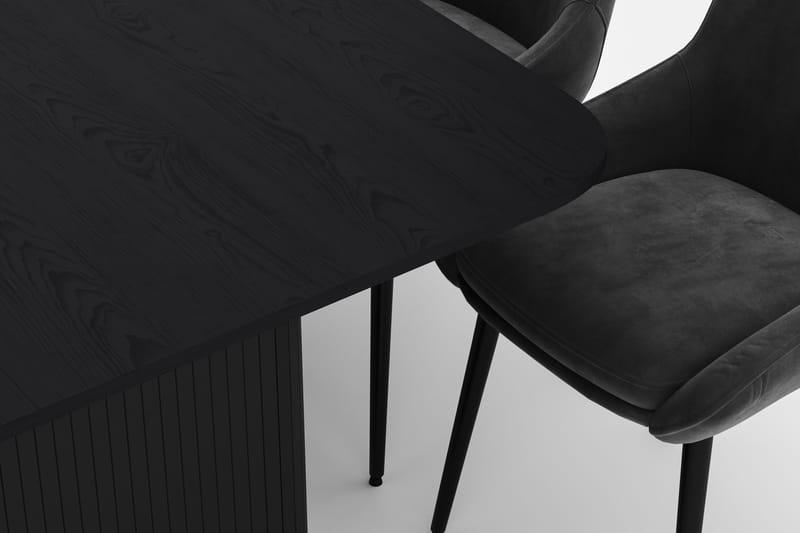 Kopparbo Matgrupp 200-206cm med 8 Alsarp Matstolar - Svart - Products - Möbler - Bord & matgrupp - Matgrupp