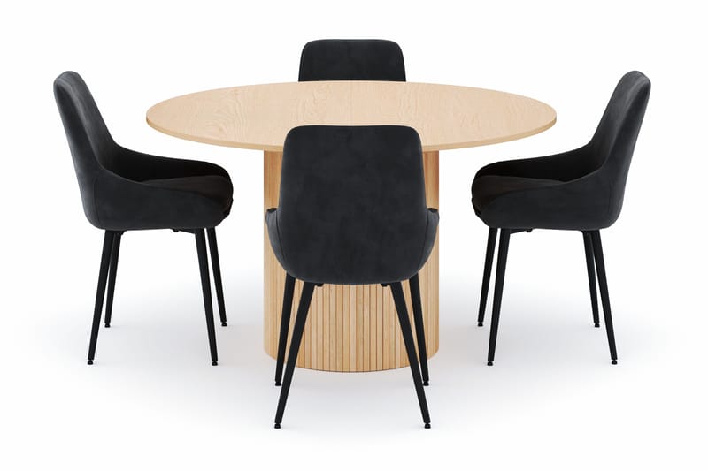 Kopparbo Rund Matgrupp 130-150 cm 4 Alsarp Matstolar - Natural - Products - Möbler - Bord & matgrupp - Matgrupp