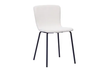 Kopparbo Runt Matbord 120 cm med 4 Katy Matstolar - Mörkbrun / Vit Bouclé / Metallben Svart - Products - Möbler - Bord & matgrupp - Matgrupp