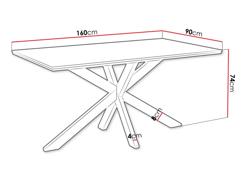 Kovrel Matbord 160 Rektangulär - Svart/Vit - Products - Möbler - Bord & matgrupp - Matbord & köksbord