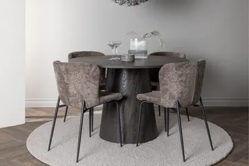 Lanzo Matgrupp 120 cm Rund med 4 Modesto stolar - Svart - Products - Möbler - Bord & matgrupp - Matgrupp