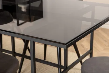 Leif Matgrupp 200 cm Rektangulär med 6 Velvet stolar - Svart - Products - Möbler - Bord & matgrupp - Matgrupp